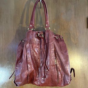 BCBGMaxAzria Burgundy Large Hobo Satchel Purse